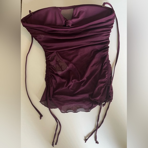 NWT Becca by Rebecca Virtue Muse Bandeau Tankini in Aubergine Size Large - Picture 9 of 11